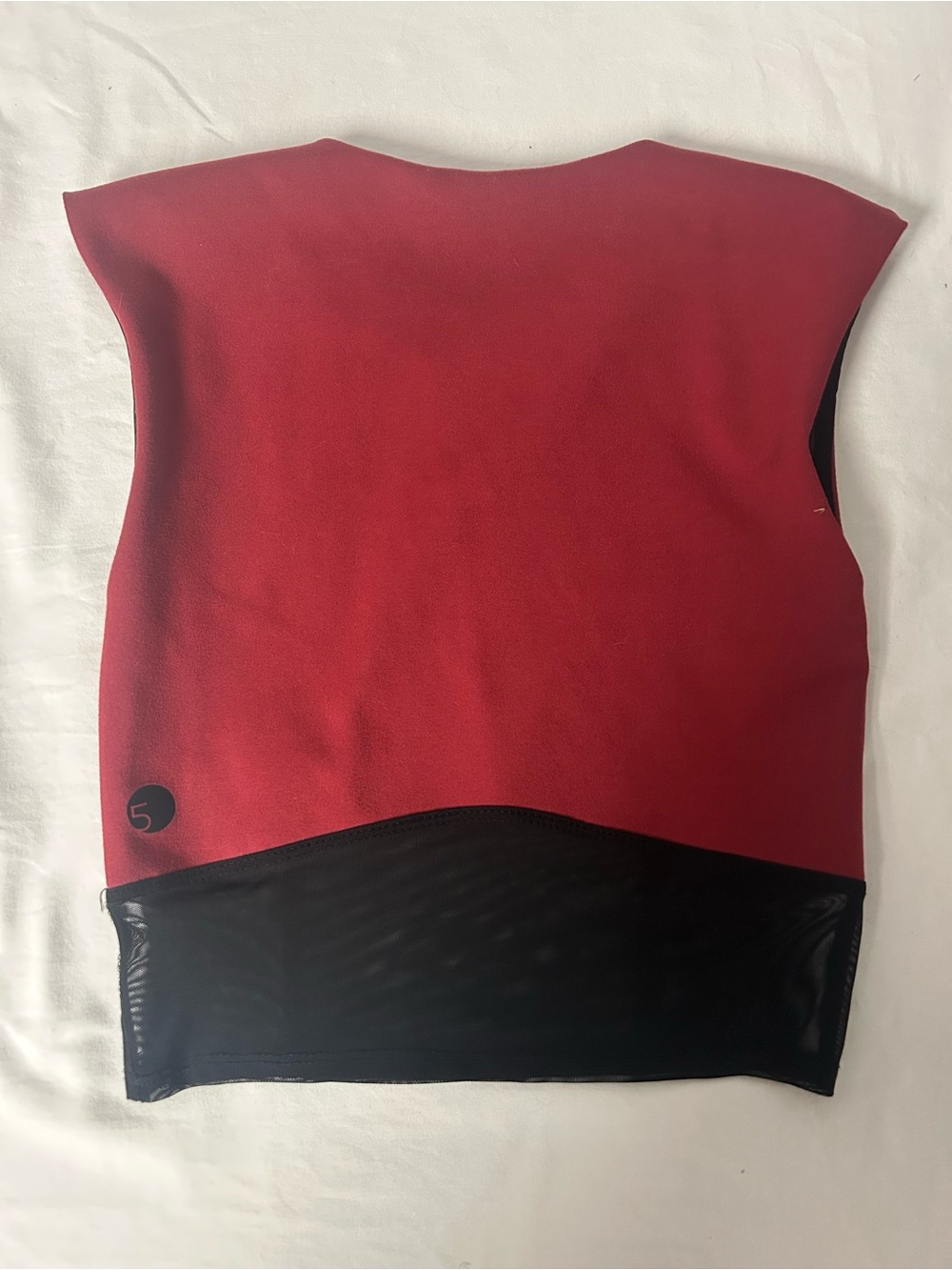Five Dance Wear Red and Black Sleeveless Crop Top youth XL